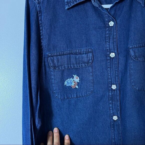 Wrangler Denim Embroidered Button front Shirt - Picture 2 of 8